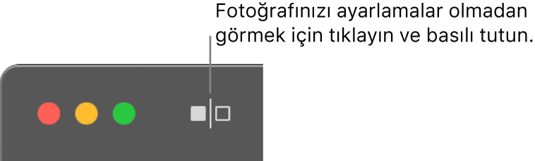 Pencerenin sol üst köşesindeki pencere denetimlerinin yanındaki Düzenlemeler Olmadan düğmesi.