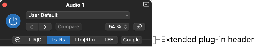 Figure. Extended plug-in header of a multi-mono plug-in window.