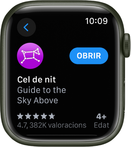 Vista d’una app a l’app App Store de l’Apple Watch.