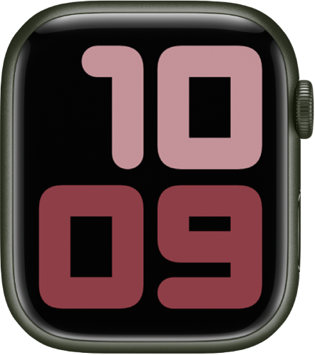 Numerals Duo watch face showing 10:09 in very large numbers.