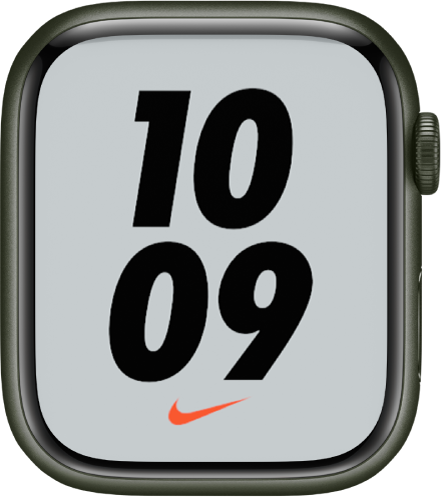 The Nike Bounce watch face with the digital time in large numerals at the center.