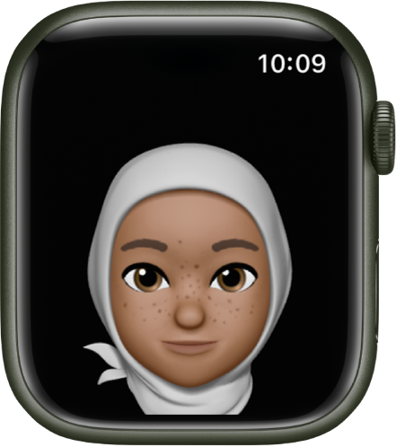 Aplikacija Memoji (Memoji) v uri Apple Watch prikazuje številčnico.