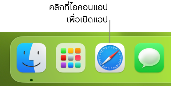 ไอคอน Safari บน Dock