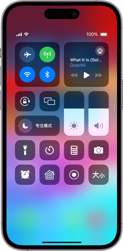 iPhone 控制中心。