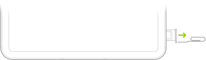 Скріпку або пристрій для вилучення SIM-картки вставлено в маленький отвір тримача на лівому боці iPad, щоб дістати й вилучити тримач.