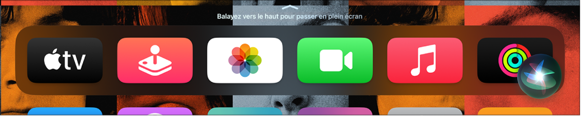 Écran d’accueil avec l’invite Siri