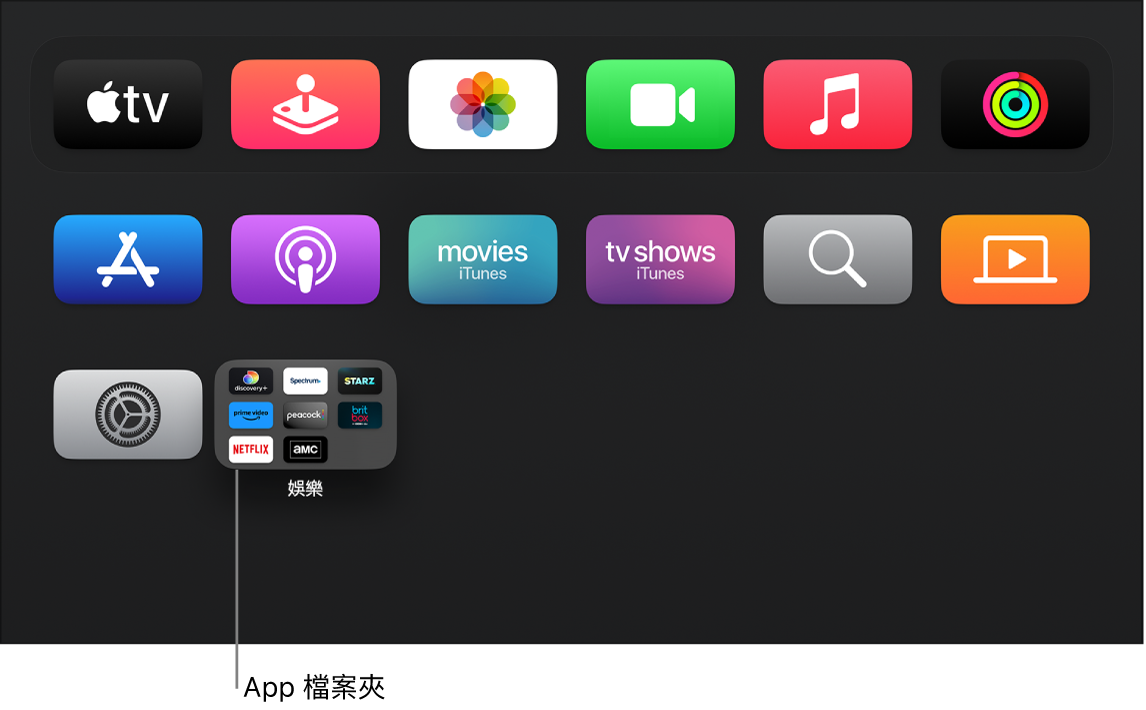 主畫面顯示 App 檔案夾