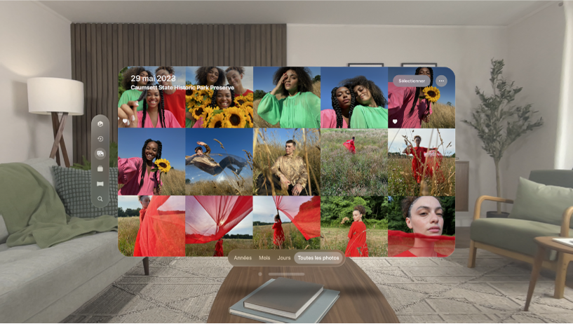 L’app Photos sur l’Apple Vision Pro.