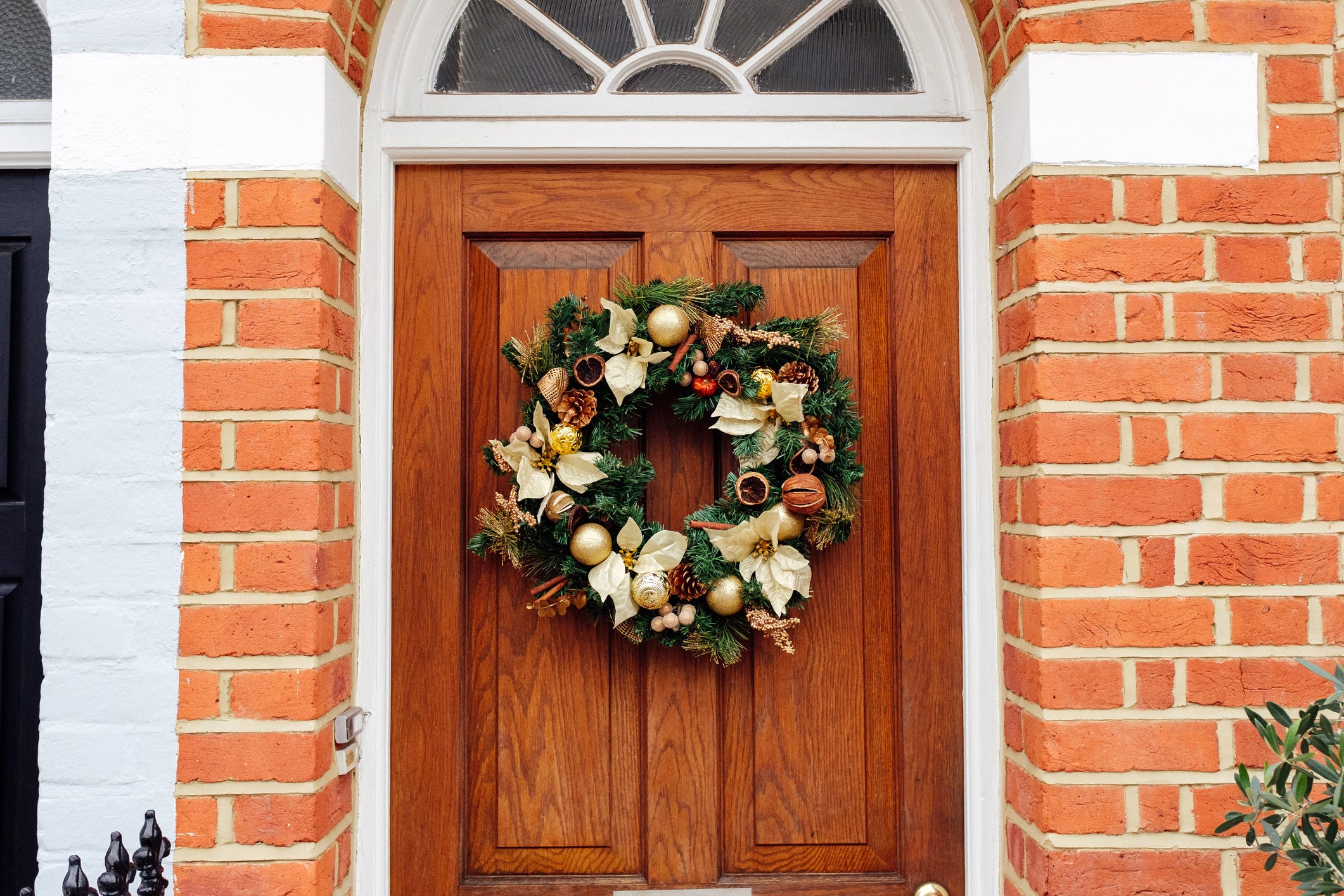 door and wreath front door christmas ornament