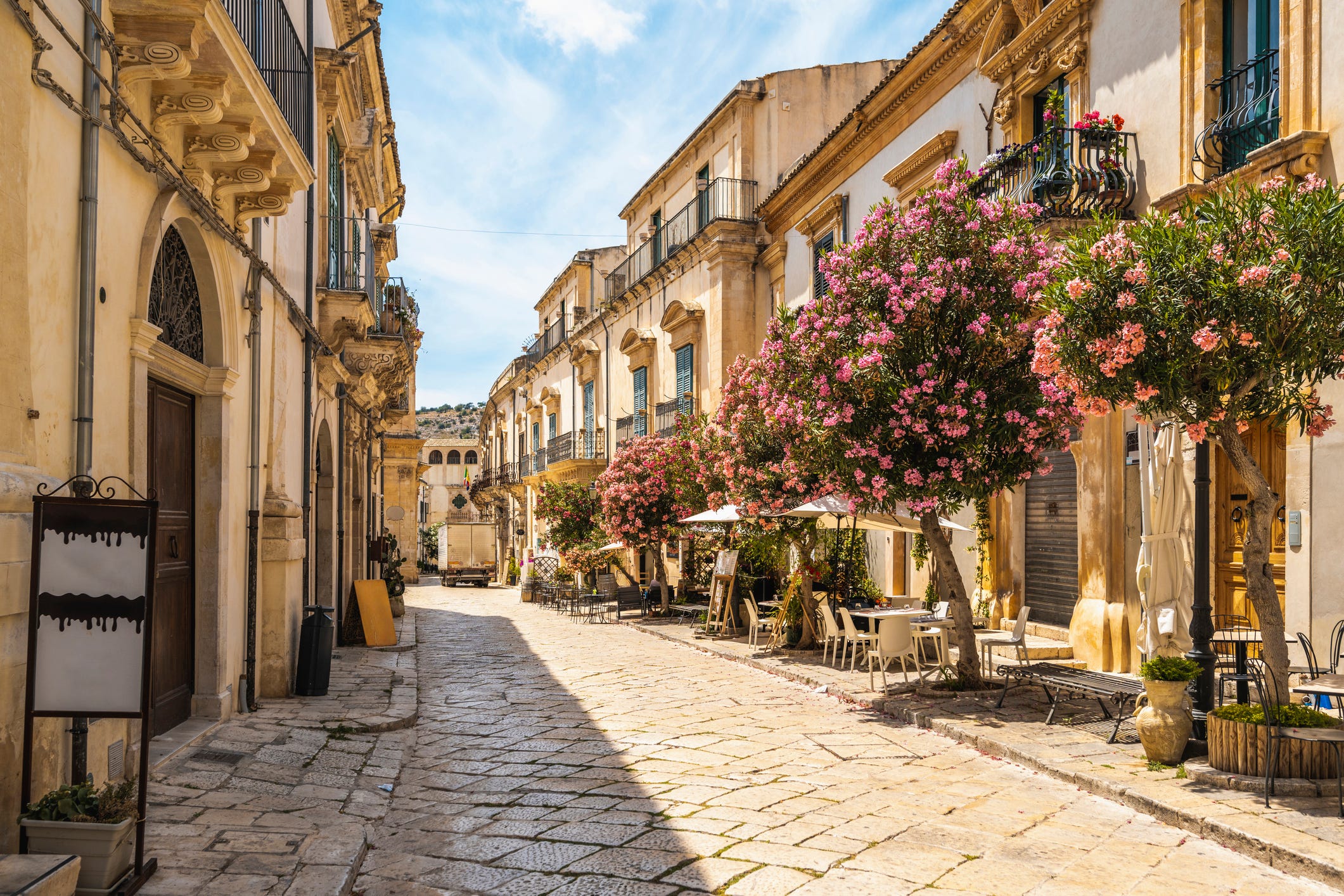 the old town of modica, sicily, italy