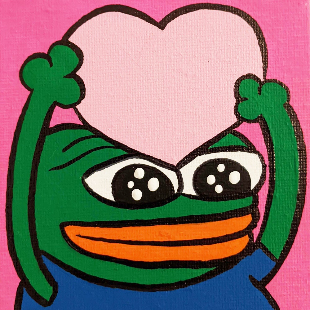 Painting on Canvas Pepe Hypers Heart - Etsy