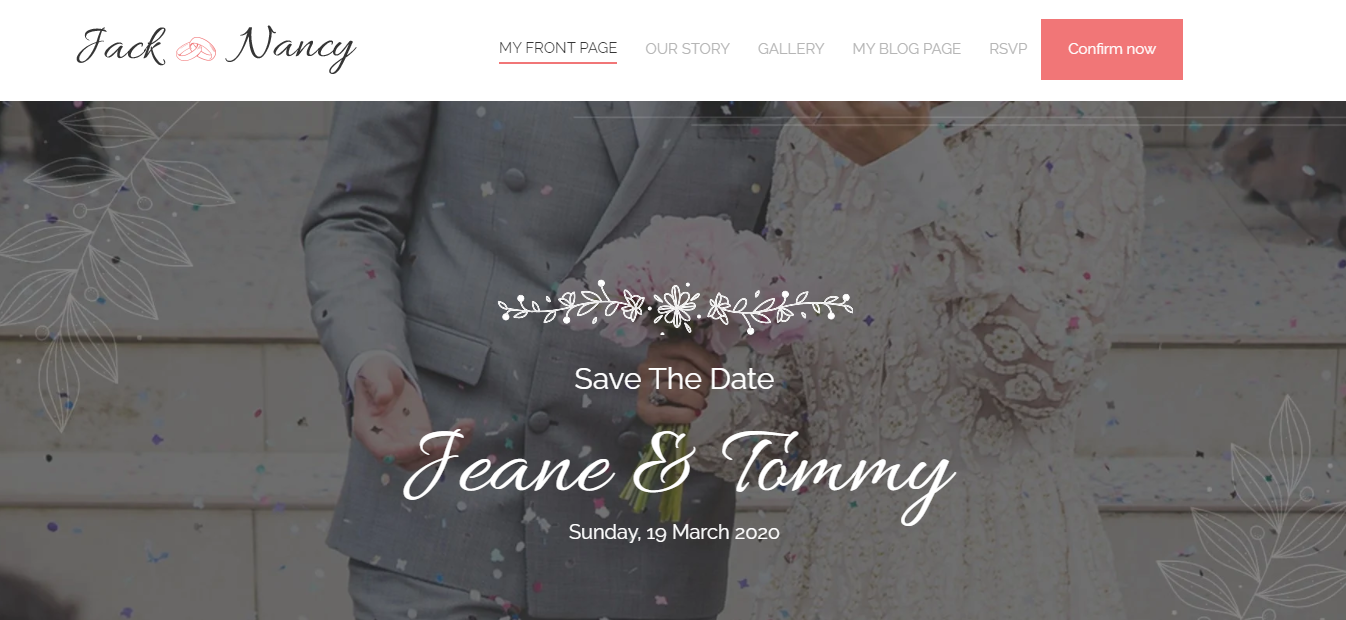 Wedding demo of Sydney free multipurpose WordPress theme