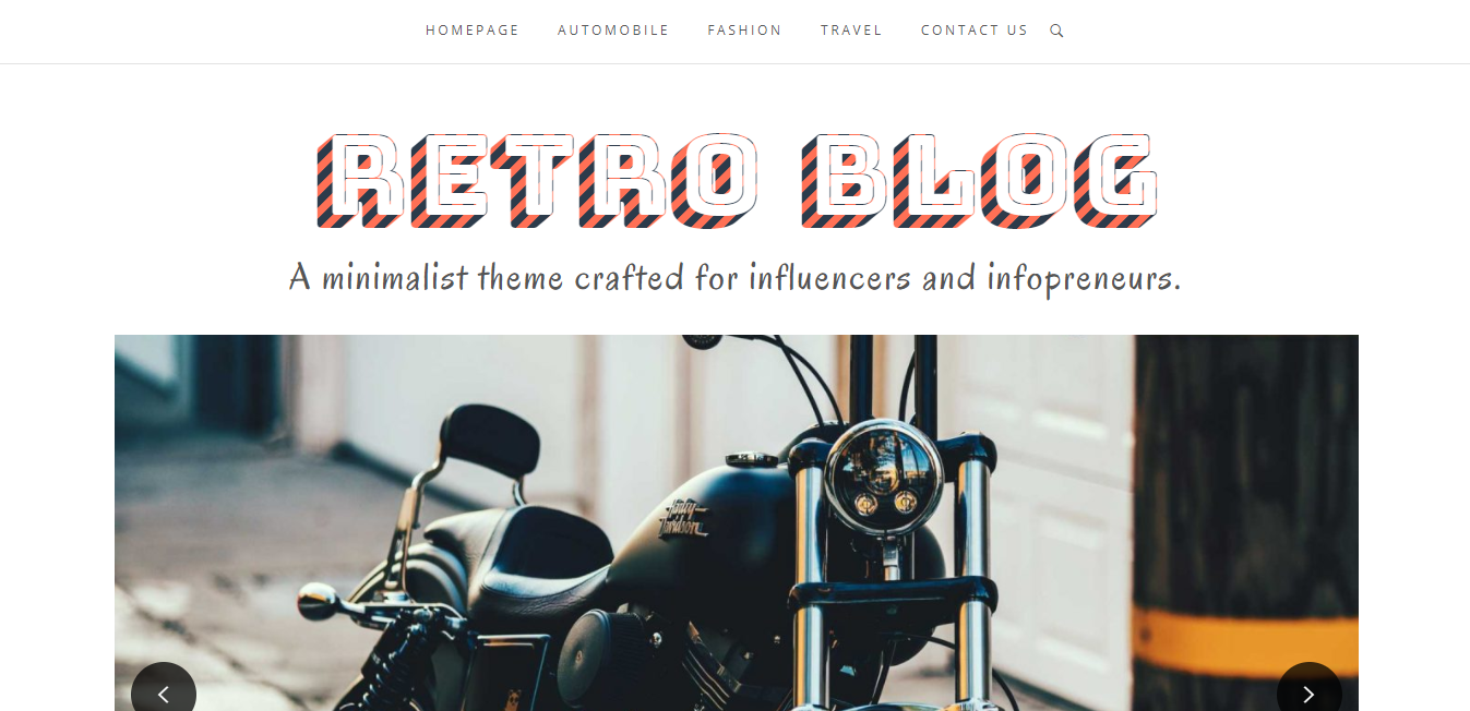 Review the general design of the Retro Blog theme