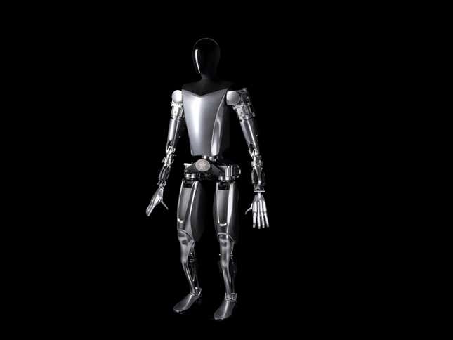 Tesla’s Optimus, a humanoid robot expected to go on sale by the end of 2025. 