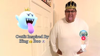 Boo Inspired Outfit refers to memes and jokes about TikToker @maytheforcebewithrj, in particular, a video where he wears all white and poses with his tongue out for an outfit inspired by Boo from Super Mario. The meme is sometimes paired with the phrase "Men's fashion is boring, explain this then."