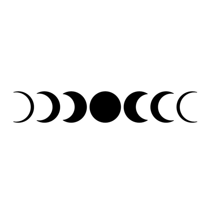 This may contain: four phases of the moon in black and white