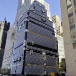 The Louis Vuitton Flagship Store in NYC Is Disguised As a Tower of Their Luggage Trunks During Renovation