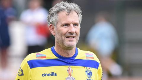 Adam Hills in action for Warrington