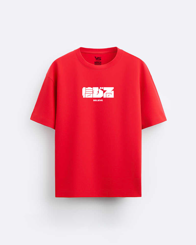 Believe Red Oversized Tshirt (FnB)