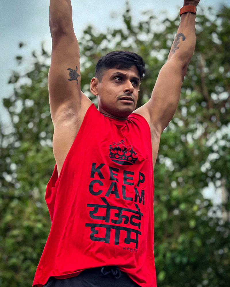 Keep Calm Muscle Tee - Red