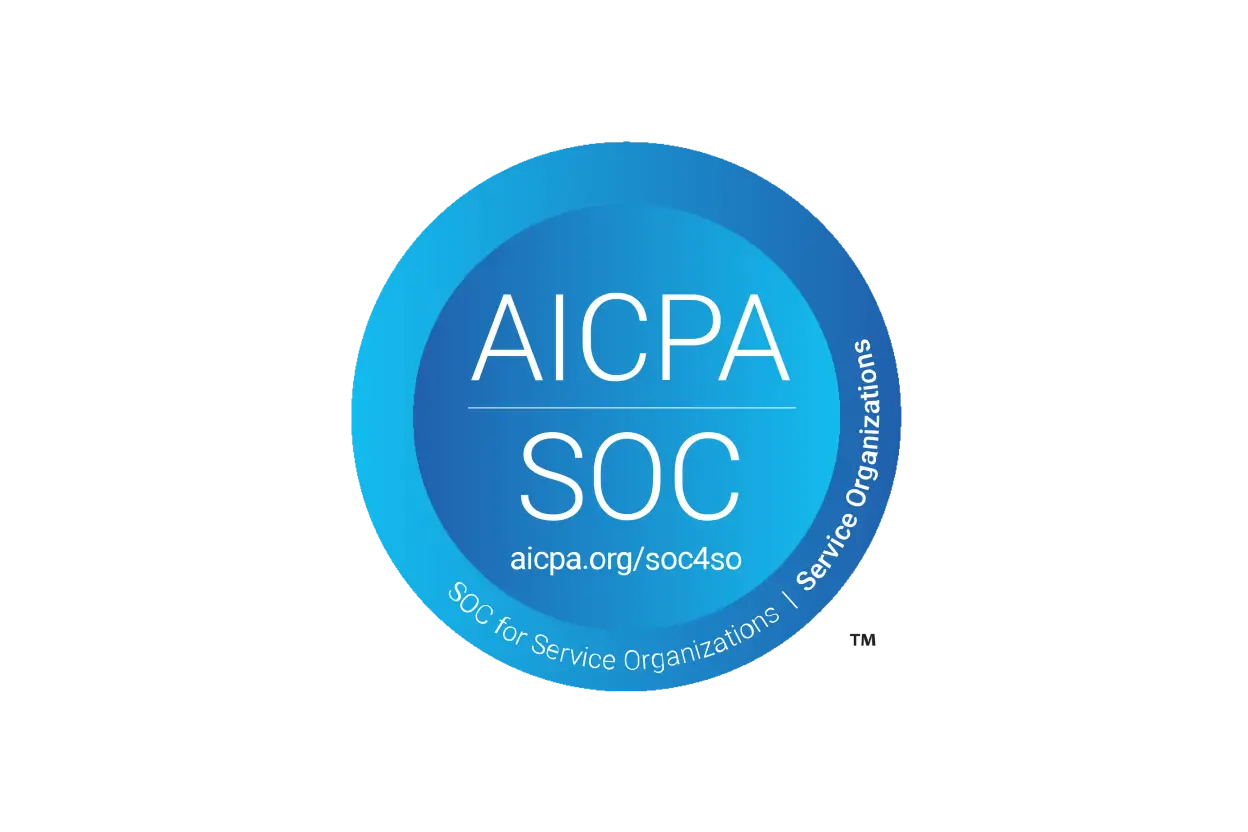 Digitales Abzeichen für die AICPA SOC-Zertifizierung.