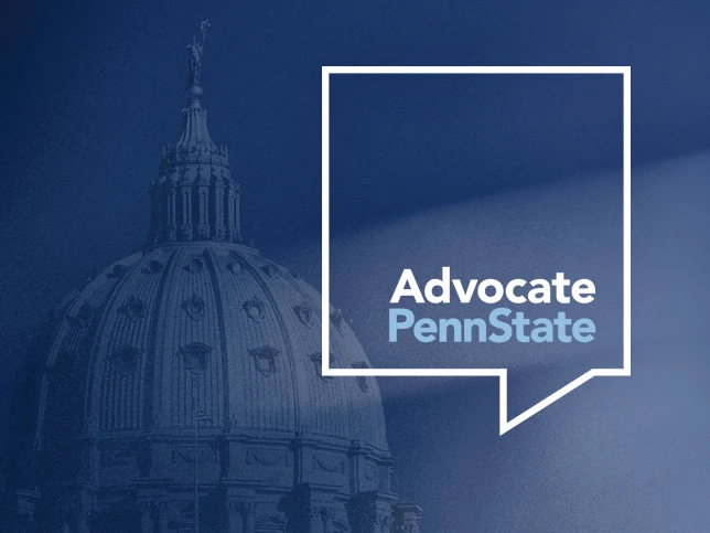 Advocate Penn State logo on image of PA State Capital