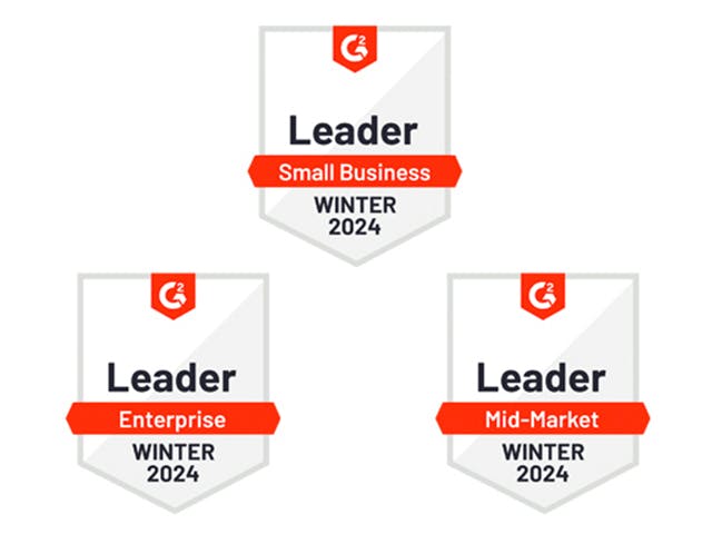 G2 Teamcenter 2024 winter award banners. G2 named Teamcenter the best PLM software for any size company.