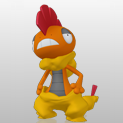 Scrafty en la Pokédex 3D.