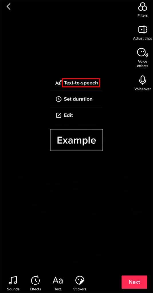 tap-text-to speech tiktok