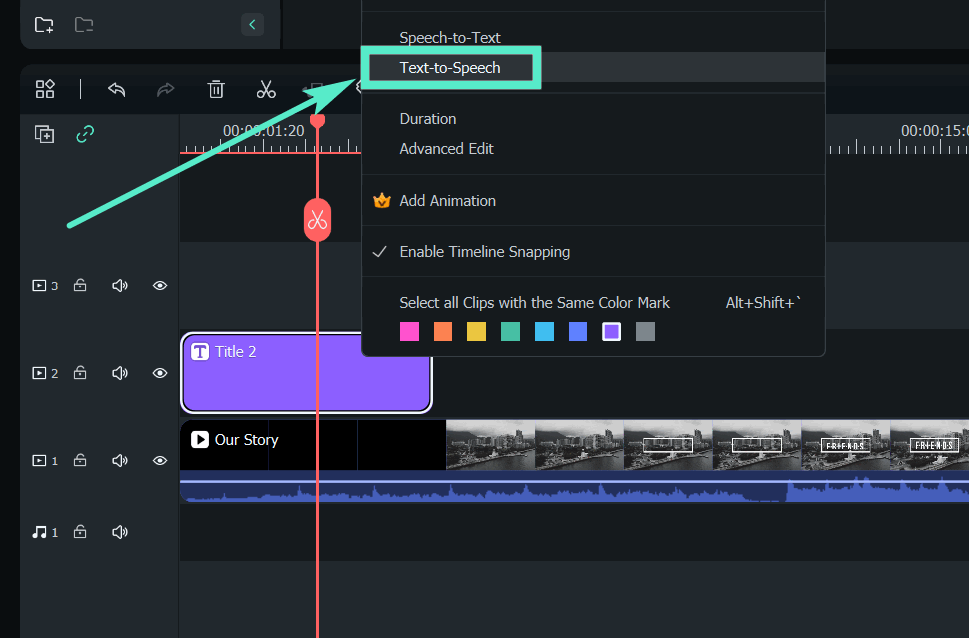 Timeline Text-to-Speech