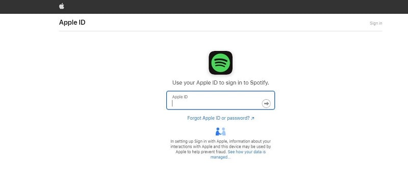 Spotify über Apple ID anmelden