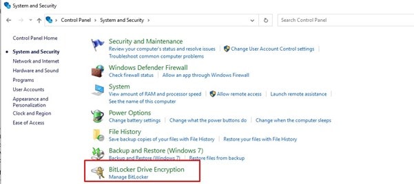 como acessar o bitLocker