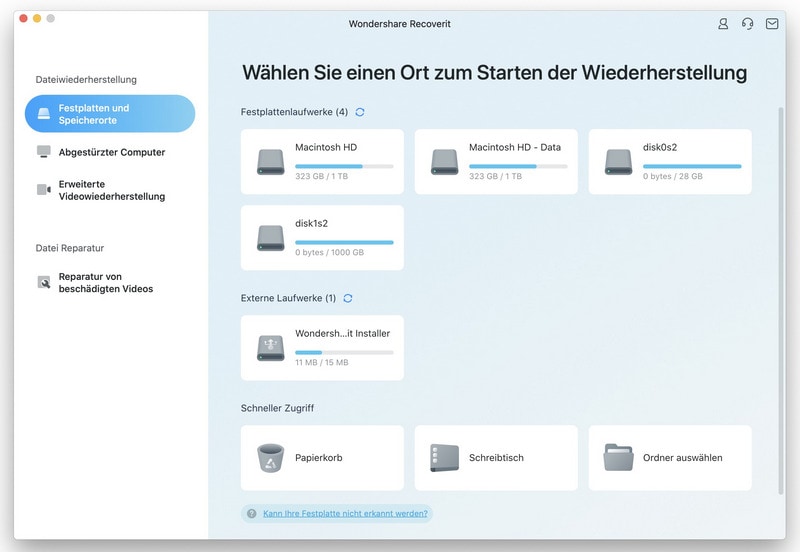 M4A-Wiederherstellung – Datenrettungsmodus auswählen