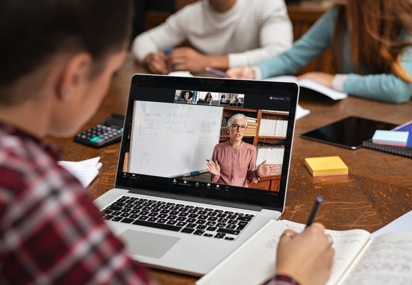 Student learning on the computer