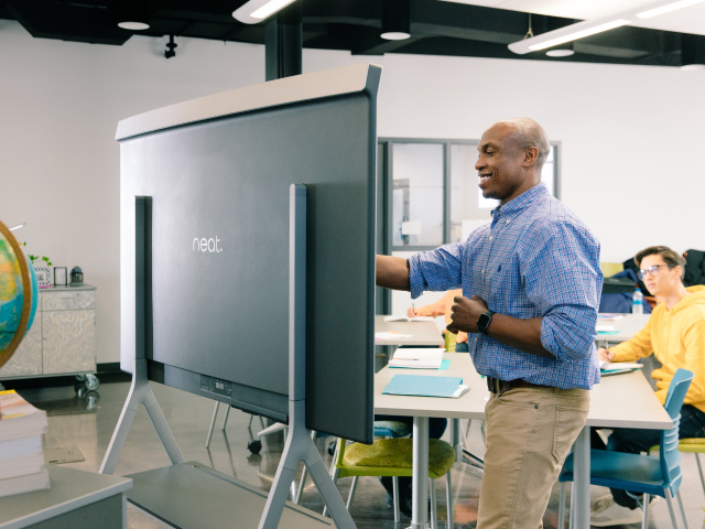 Man presenting to students