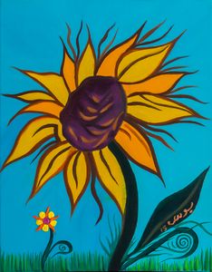 One Sunflower Painting