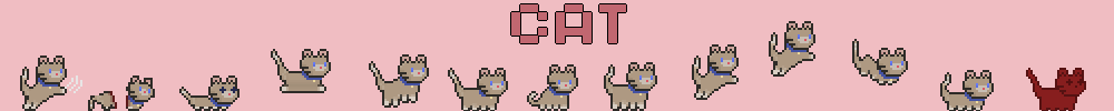 Cat Pixel Animations - Light Brown