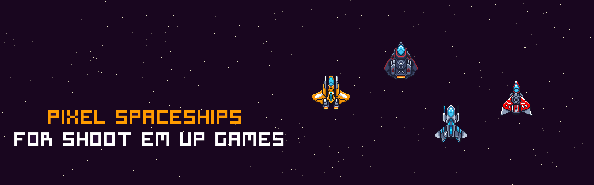 Pixel Art Spaceships for SHMUP Game Asset