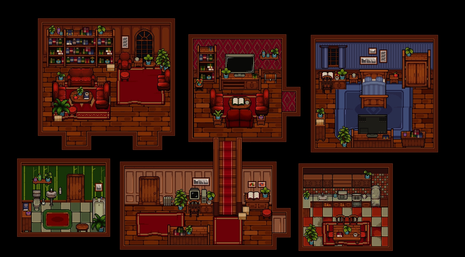 Pixel Art Cozy Furniture Tileset 16x16 Sprite Sheet