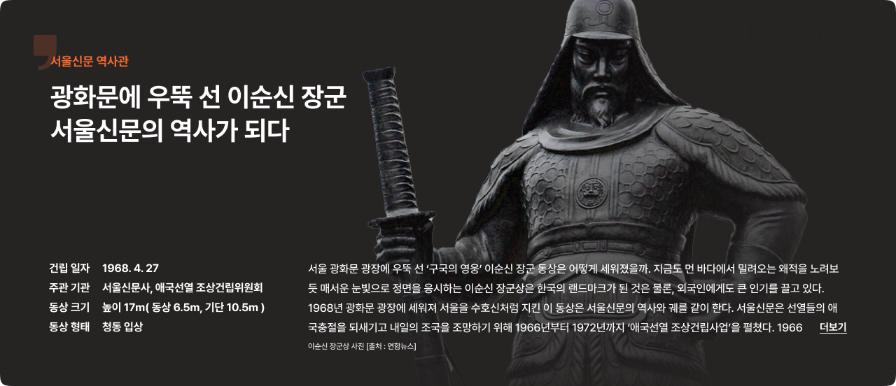 광화문에 우뚝 선 이순신 장군…서울신문의 역사가 되다 [서울신문 역사관]