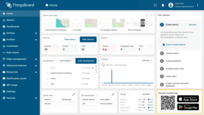 Log into your ThingsBoard account and navigate to the "Home" page. You will find the QR code for connecting the mobile app in the bottom right corner;