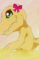 Agumon X Female Agumon (Polly) by 323cherrycherry323