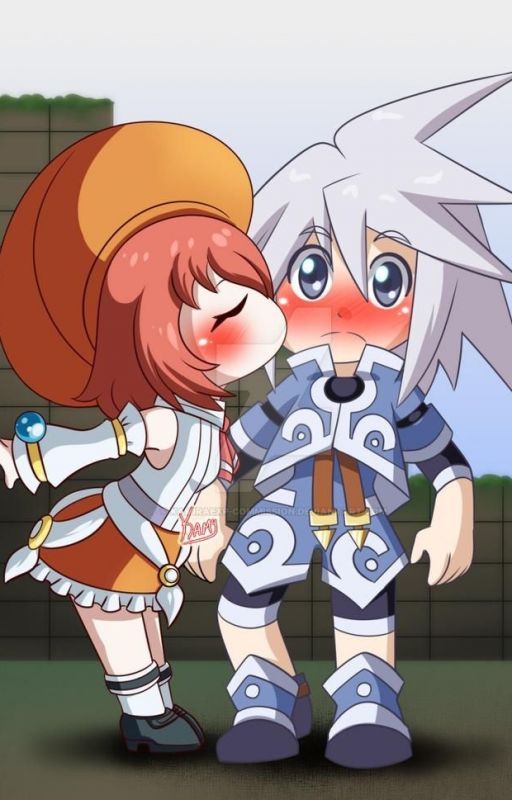 Tales of Symphonia: Seles Wilder gives a kiss to Genis Sage by hyperRock