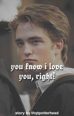 You Know I Love You, Right?  (Cedric Diggory x Reader) cover