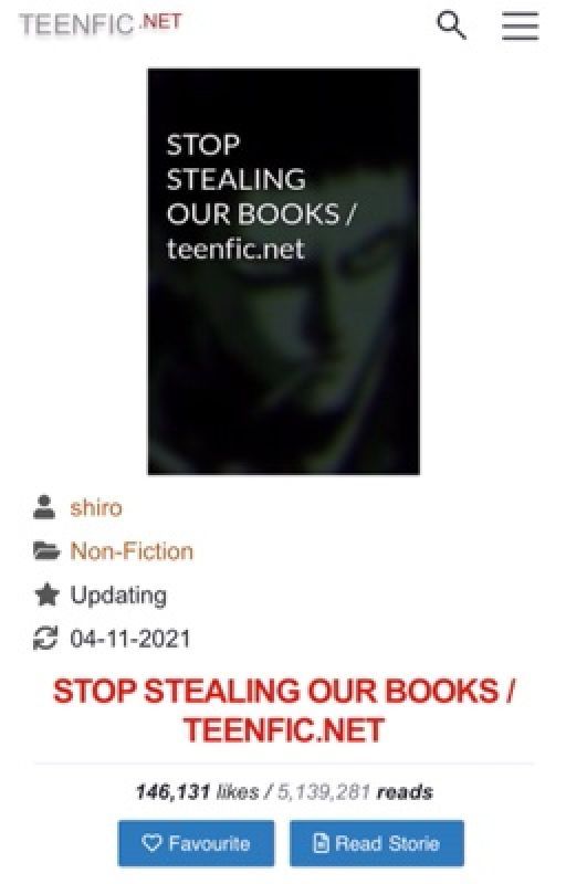 STOP STEALING OUR BOOKS / teenfic.net by hisaichi