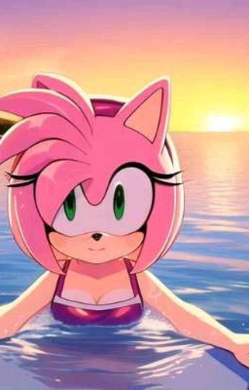 Amy rose x sonic x Baby reader swimming lessons  by DustinArellano