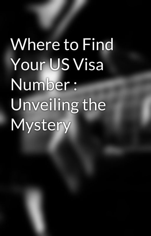 Where to Find Your US Visa Number : Unveiling the Mystery by imagilitysoftware