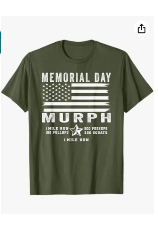 Murph Challenge Memorial Day Workout Gym US Flag Patriotic T-Shirt by healthline24