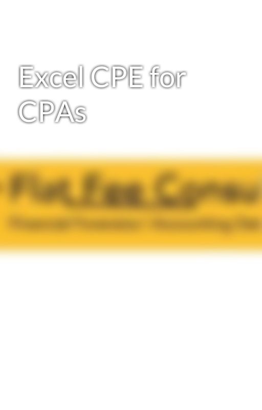 Excel CPE for CPAs by flatfeeconsulting