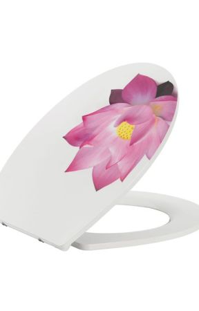 Lotus Pattern UF Soft Closing Toilet Seat LGUFHP-2110 by lnnier